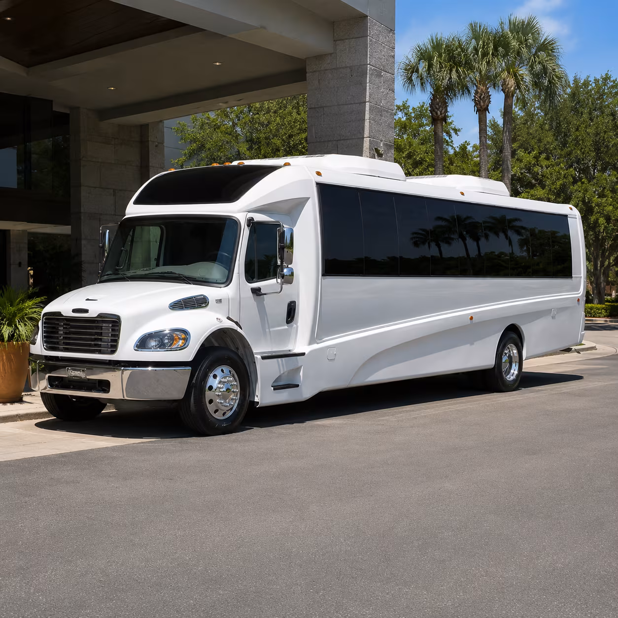 Houston School Event Transportation party bus exterior