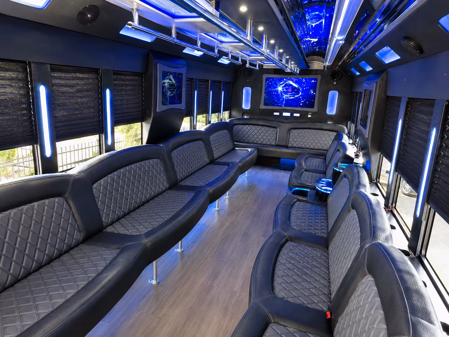 Houston Sporting Event Transportation party bus exterior