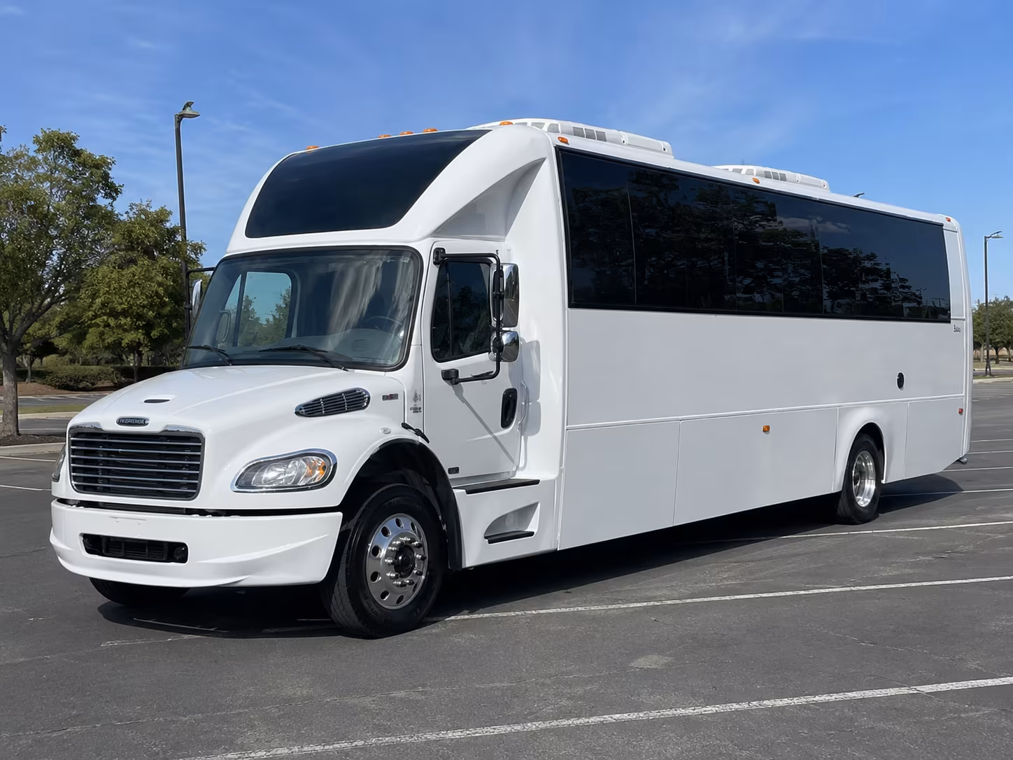 Houston Sporting Event Transportation party bus exterior
