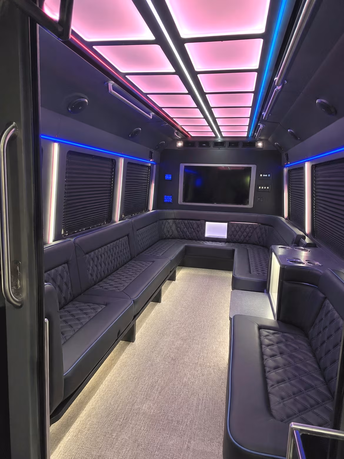 Houston Wedding Transportation party bus interior