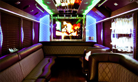 party bus rental interior